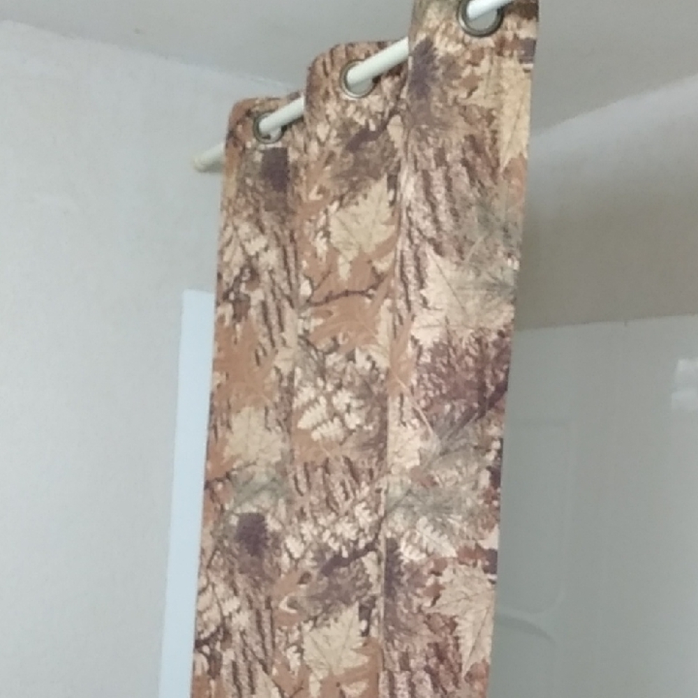 Curtains Brown/ Green/Beige CAMO LEAF Pattern